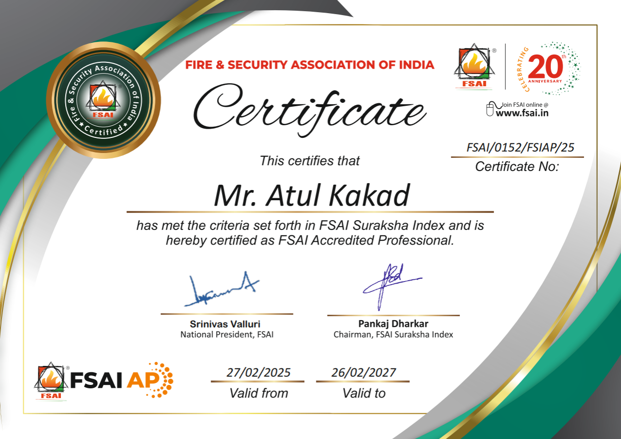 Atul Kakad - FSAI Certificate certificate